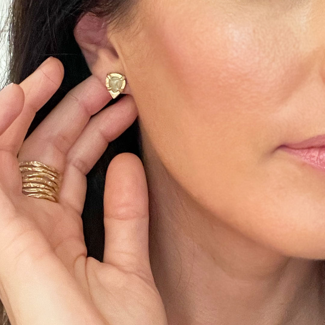 One-of-a-Kind Pear Shaped Diamond Earrings