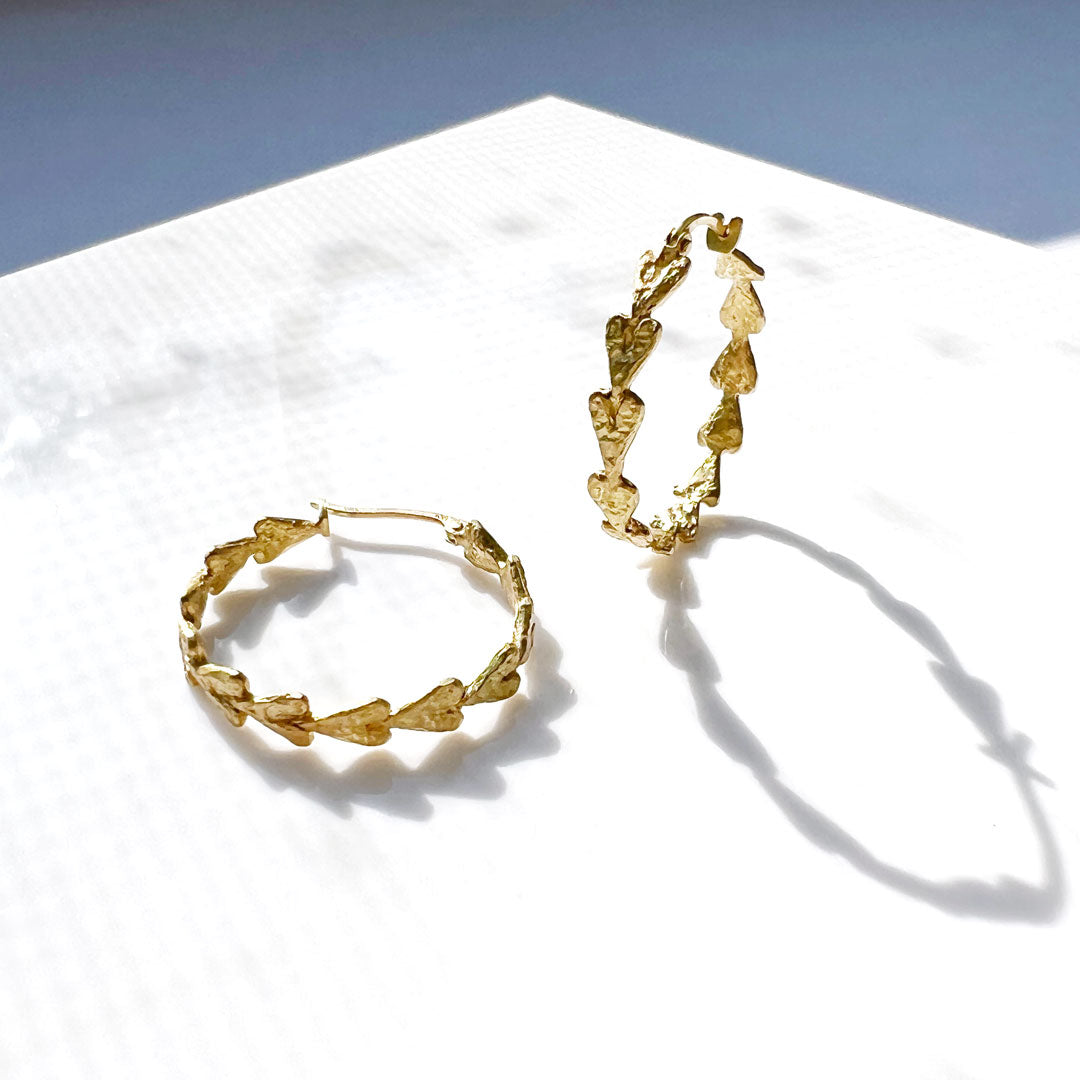The Sweetest Gold Heart Hoops