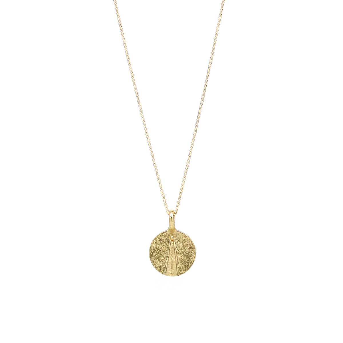 Dotted Ridged Dart Disc Necklace