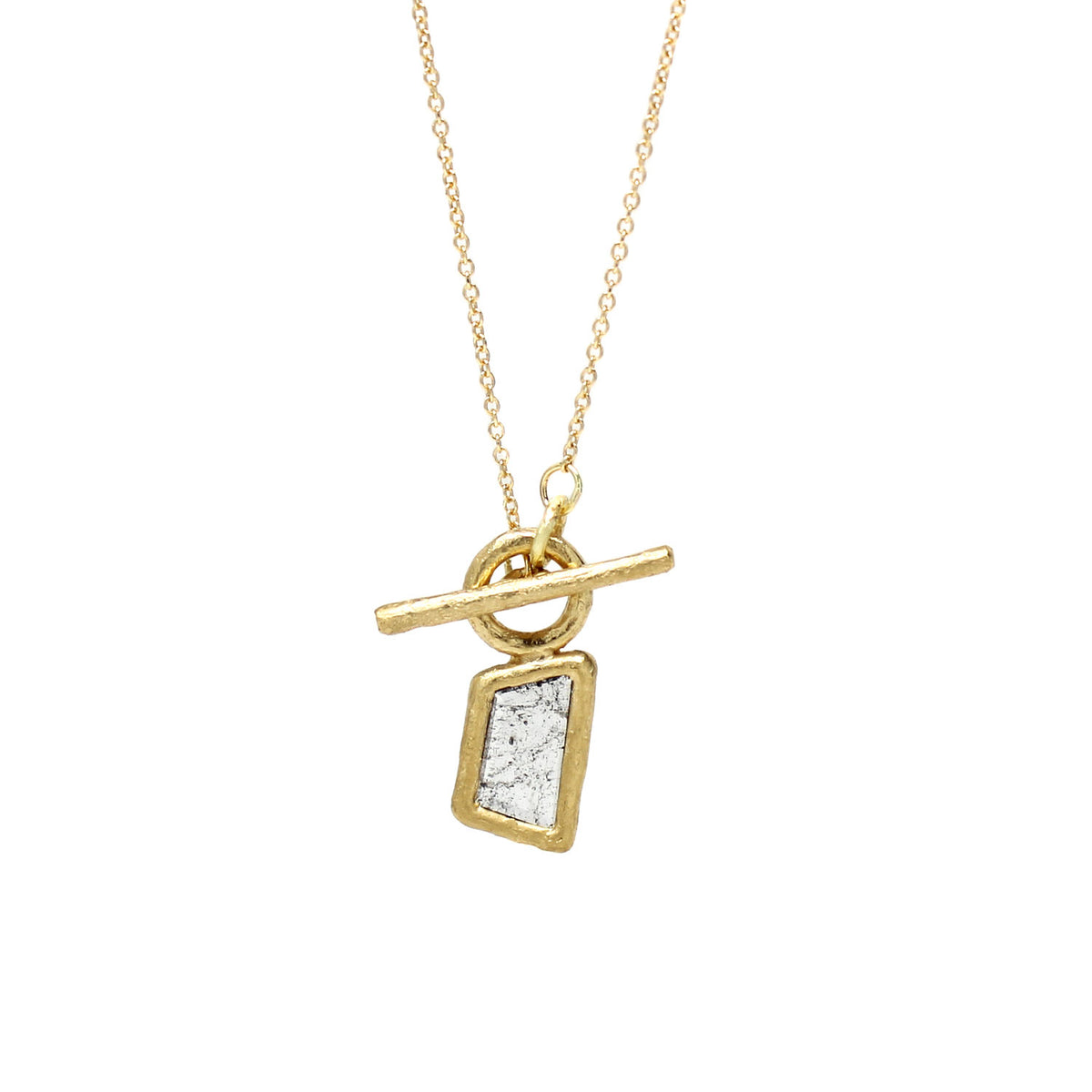 One-of-a-Kind Diamond Slab Necklace with Toggle
