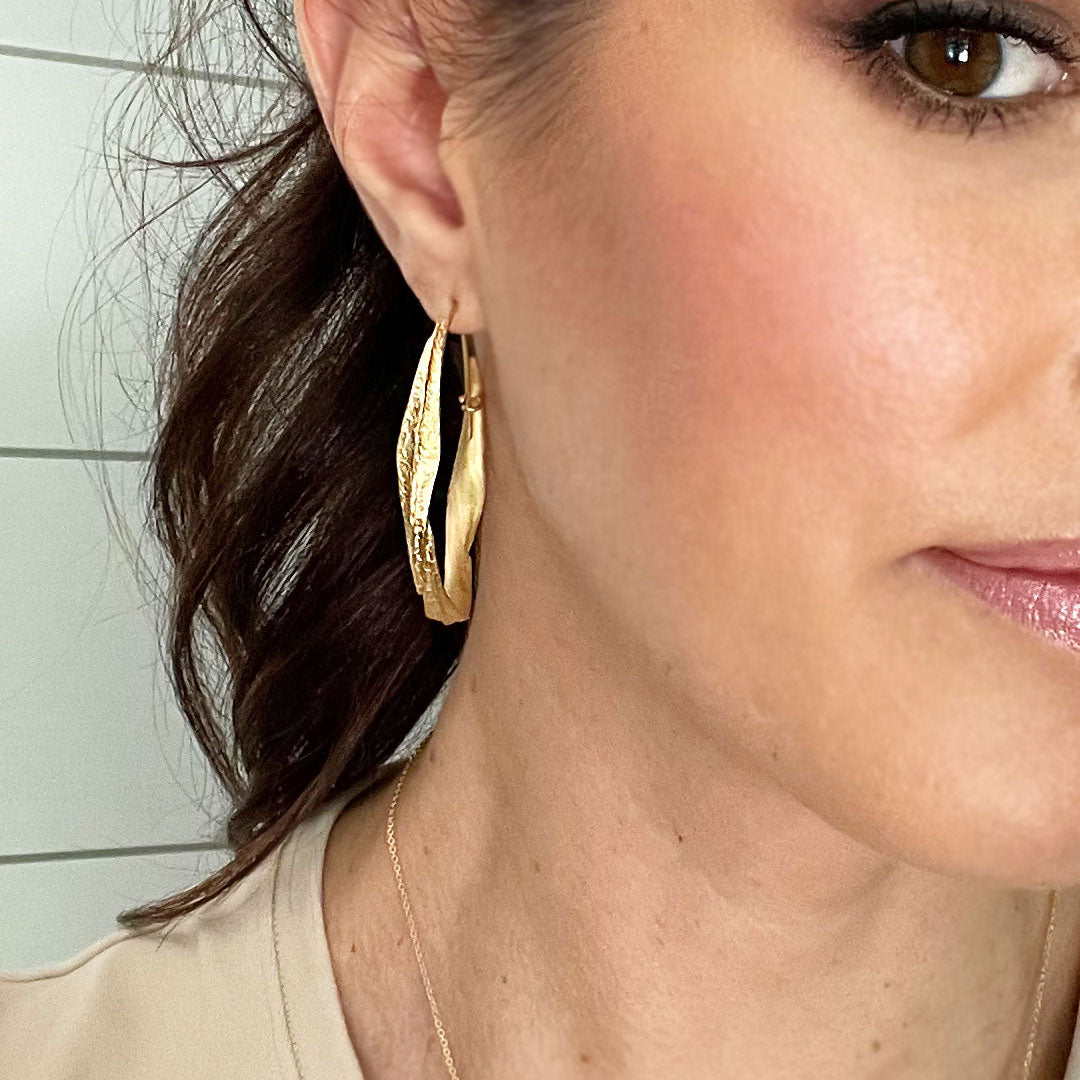 A Lovely Textured Hoop Earring