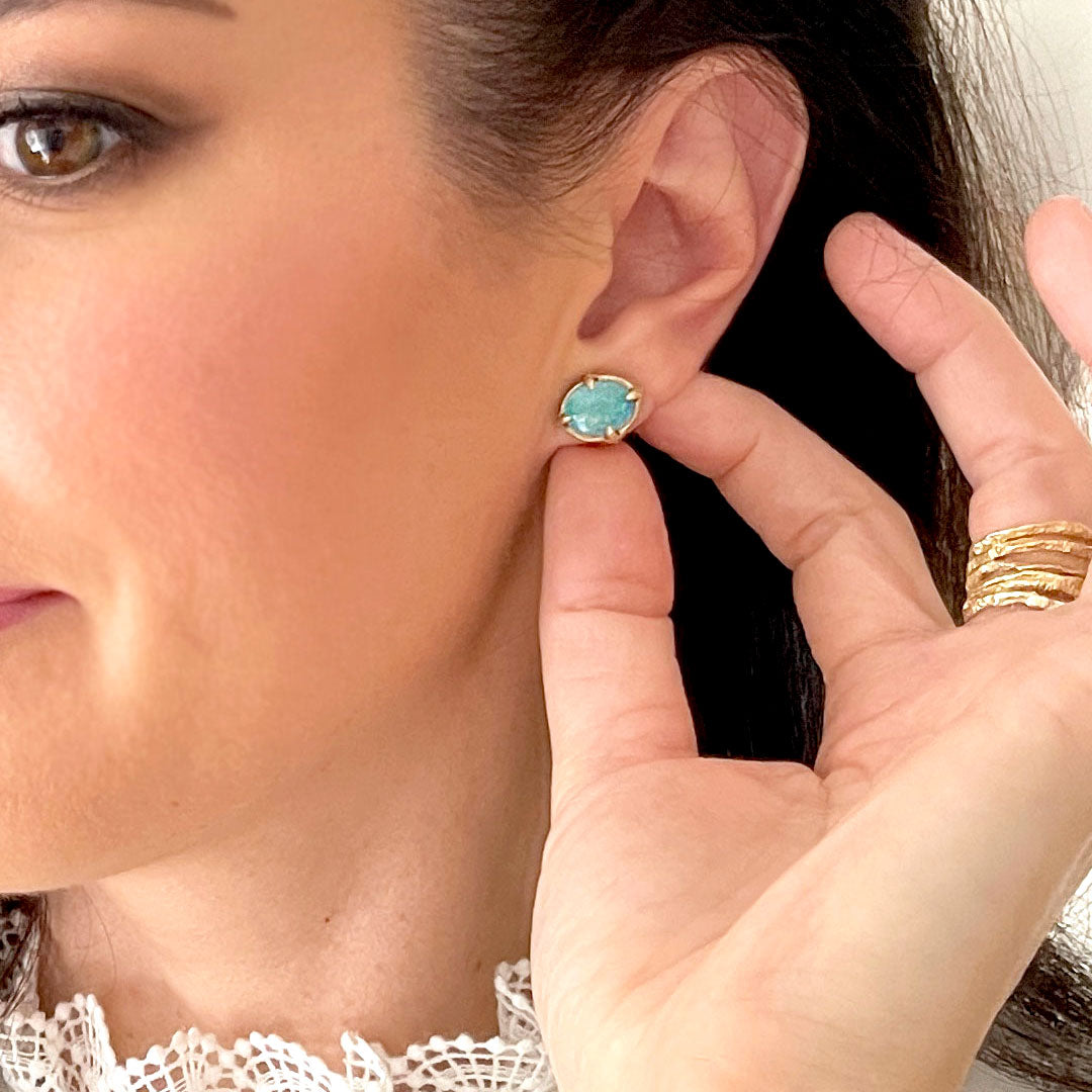 One-of-a-Kind Opal Doublet Stud Earrings