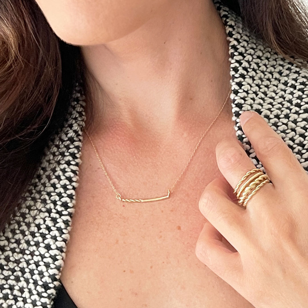 A Delicate Gold Bar Necklace