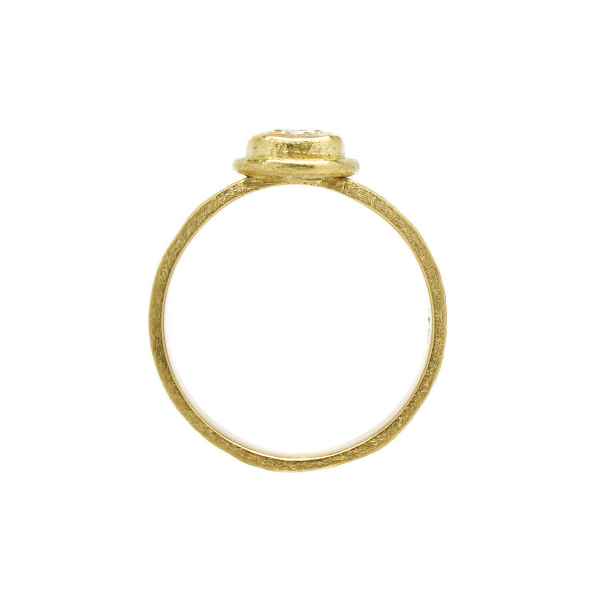 Classic Wide Band with Hammer Set One-of-a-Kind Corner Cut Rectangle Diamond - 6mm