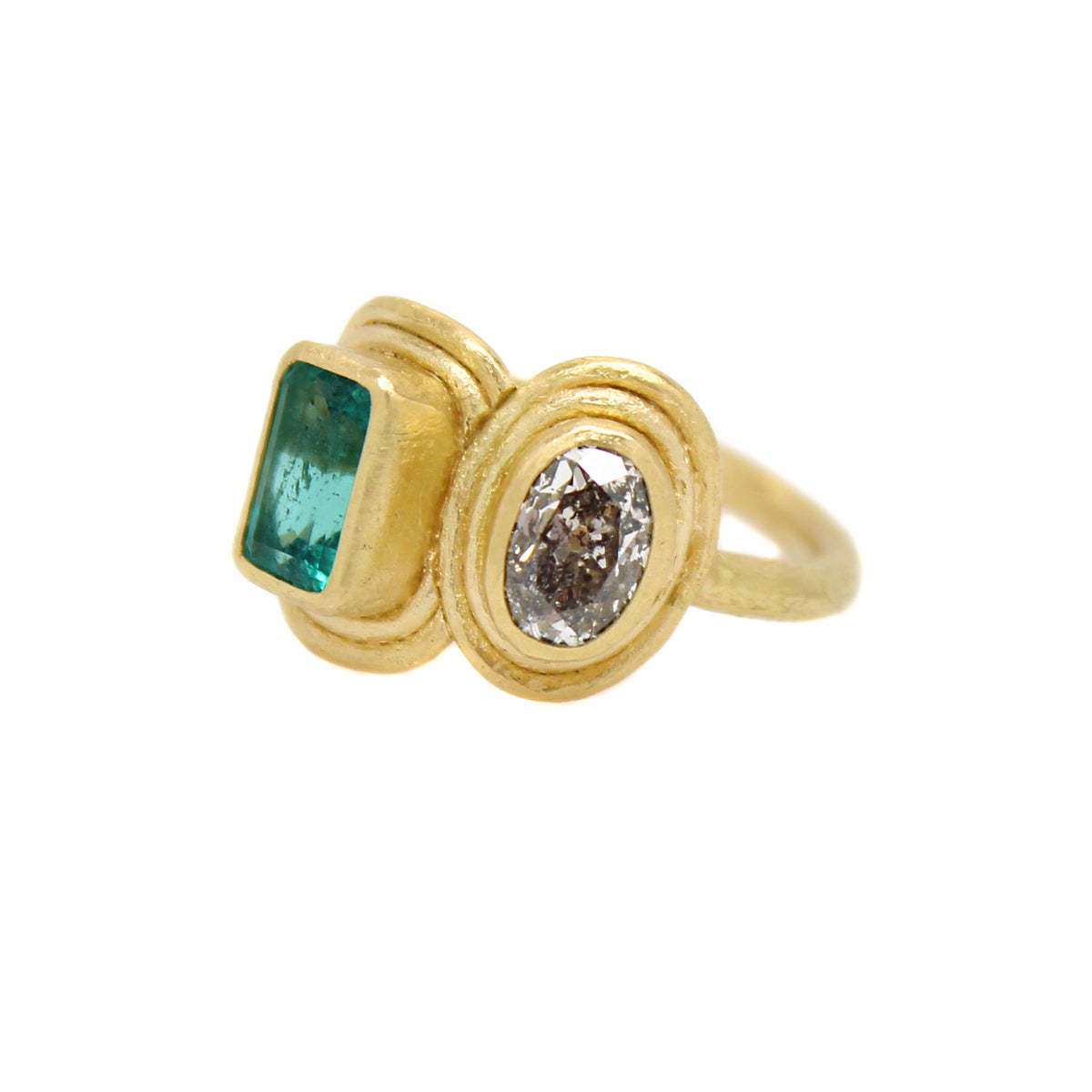 One-of-a-Kind Toi et Moi Emerald & Diamond Ring