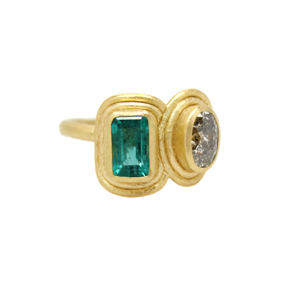 One-of-a-Kind Toi et Moi Emerald & Diamond Ring
