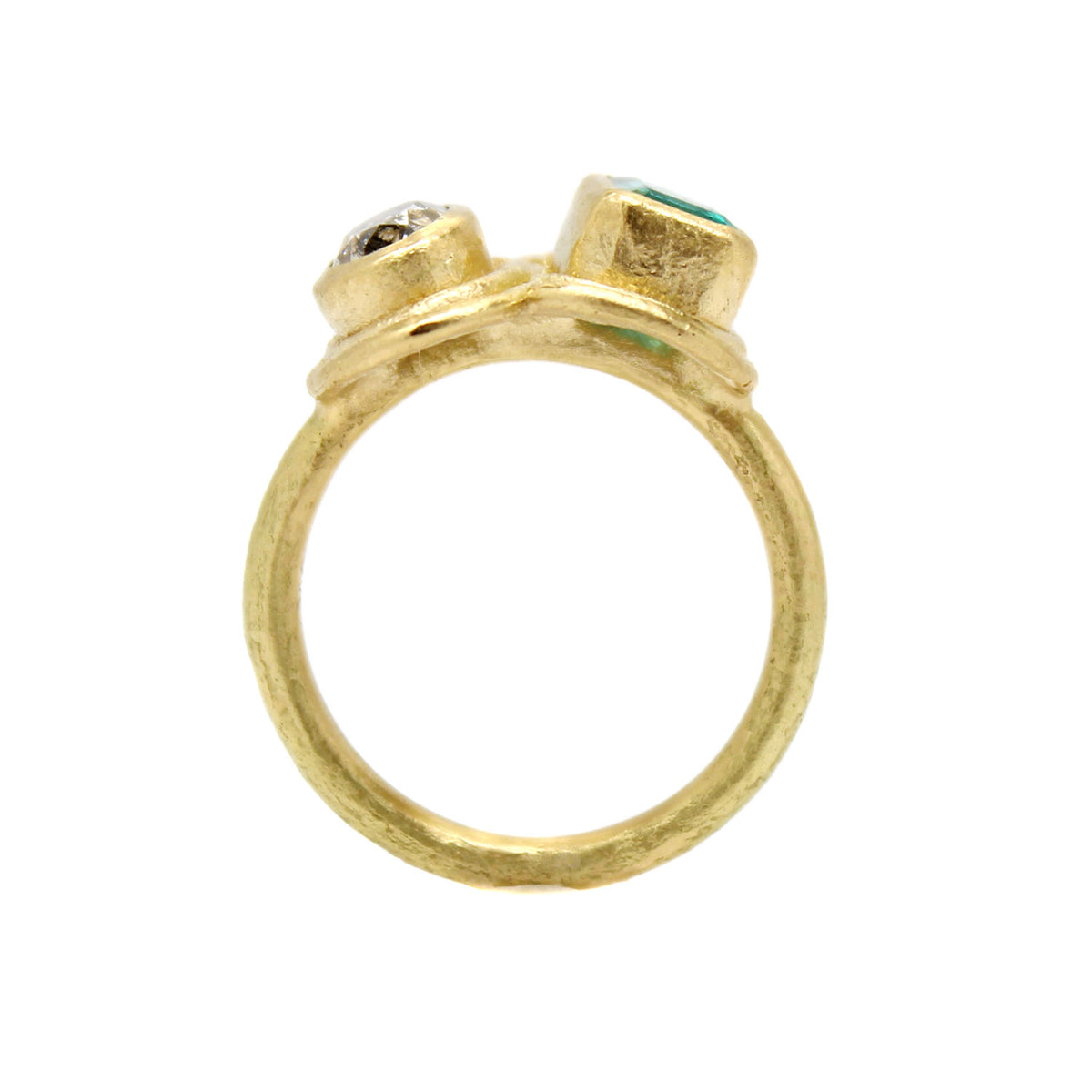 One-of-a-Kind Toi et Moi Emerald & Diamond Ring