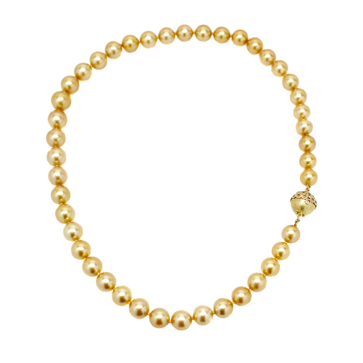 One-of-a-Kind Golden South Pearl & Diamond Necklace