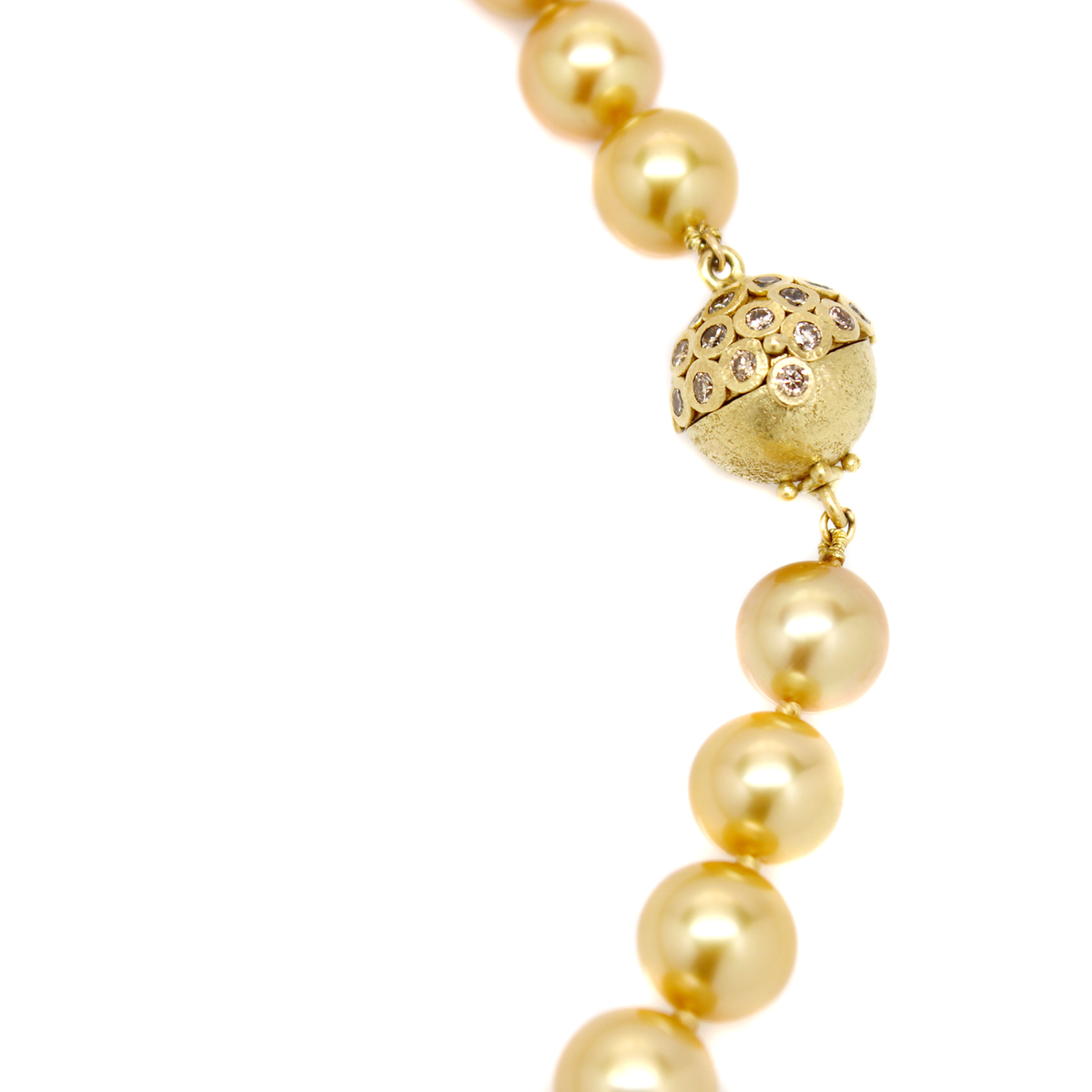 One-of-a-Kind Golden South Pearl & Diamond Necklace