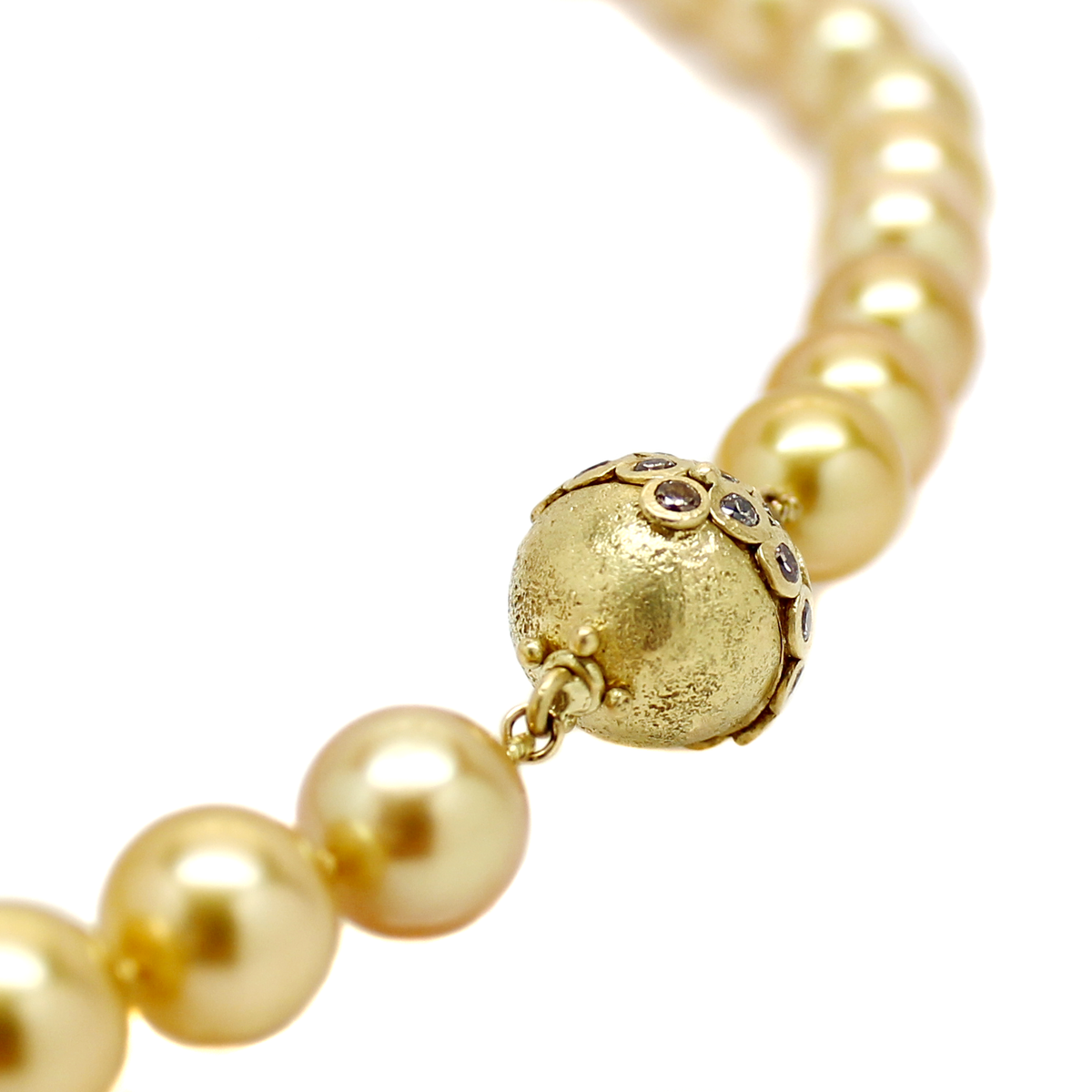 One-of-a-Kind Golden South Pearl & Diamond Necklace