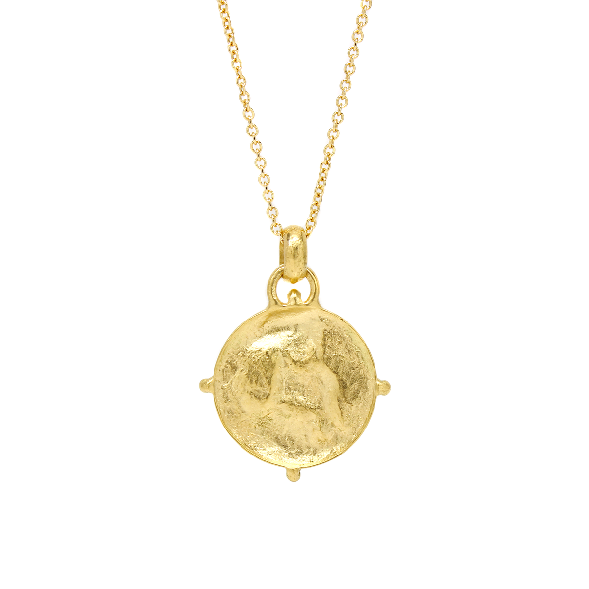 One-of-a-Kind Lady With Parasol Relief Charm Necklace