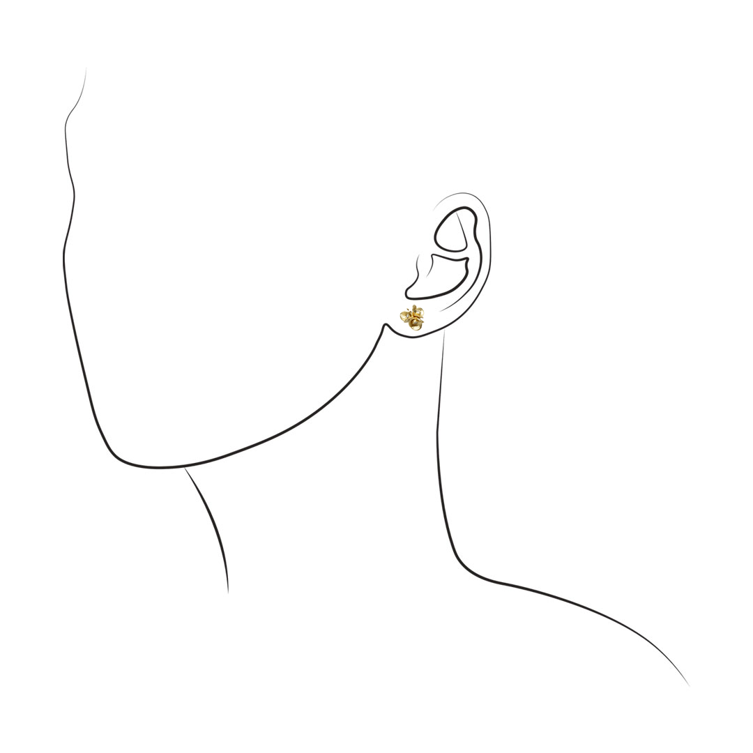 Medium Floret Studs with Diamonds