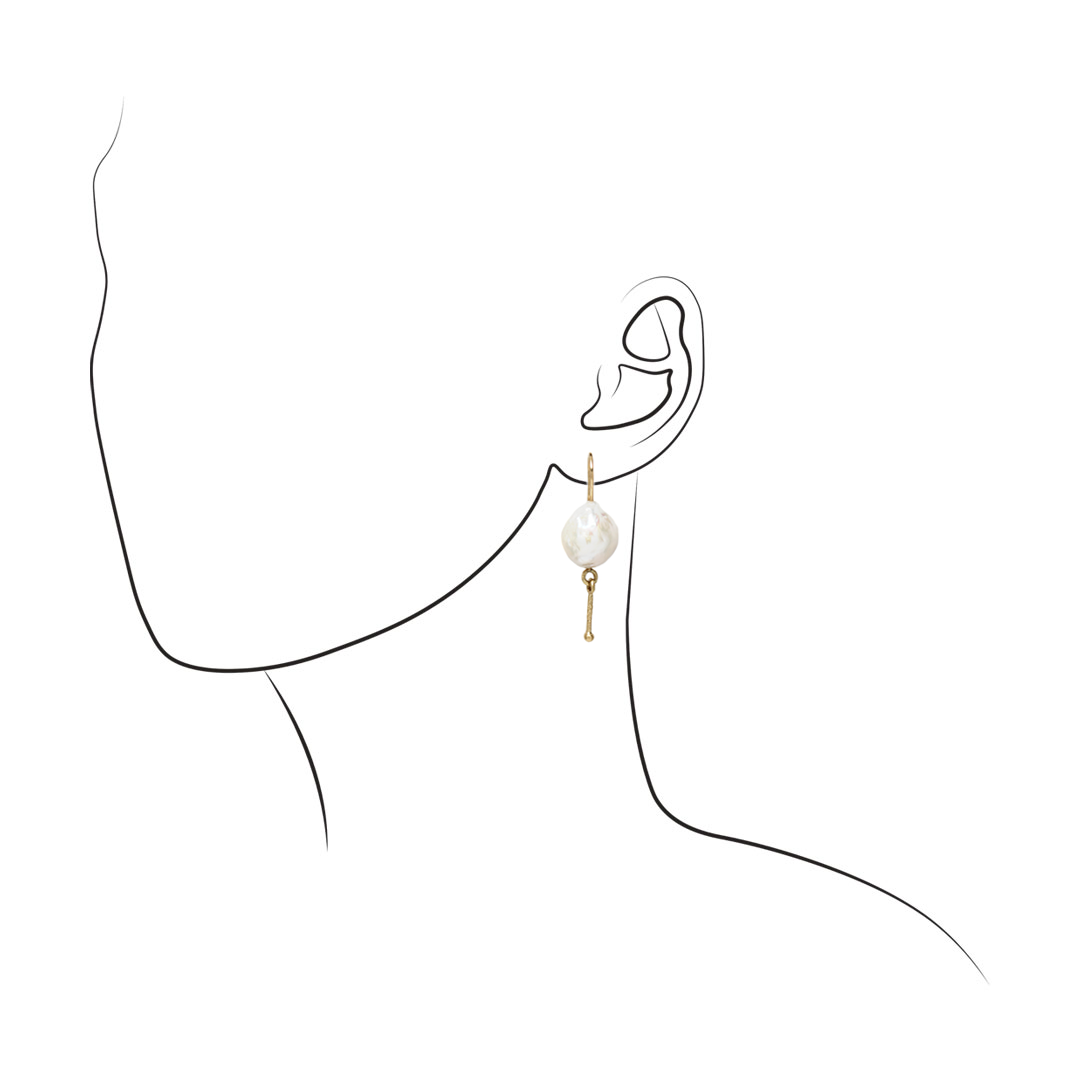 Baroque Pearl Earrings with Dotted Dangles