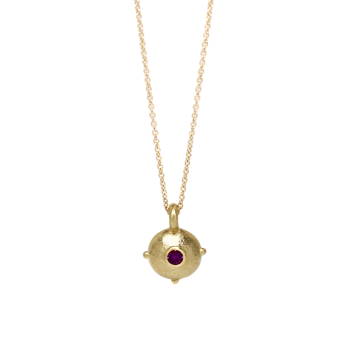 One-of-a-Kind Dotted Dome Pink Sapphire Necklace