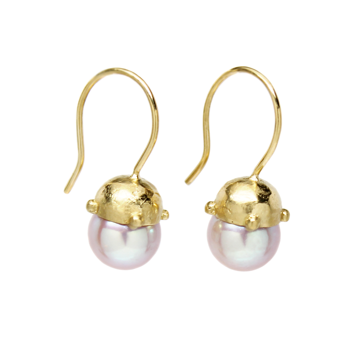 One-of-a-Kind Dotted Dome Pink Pearl Drops