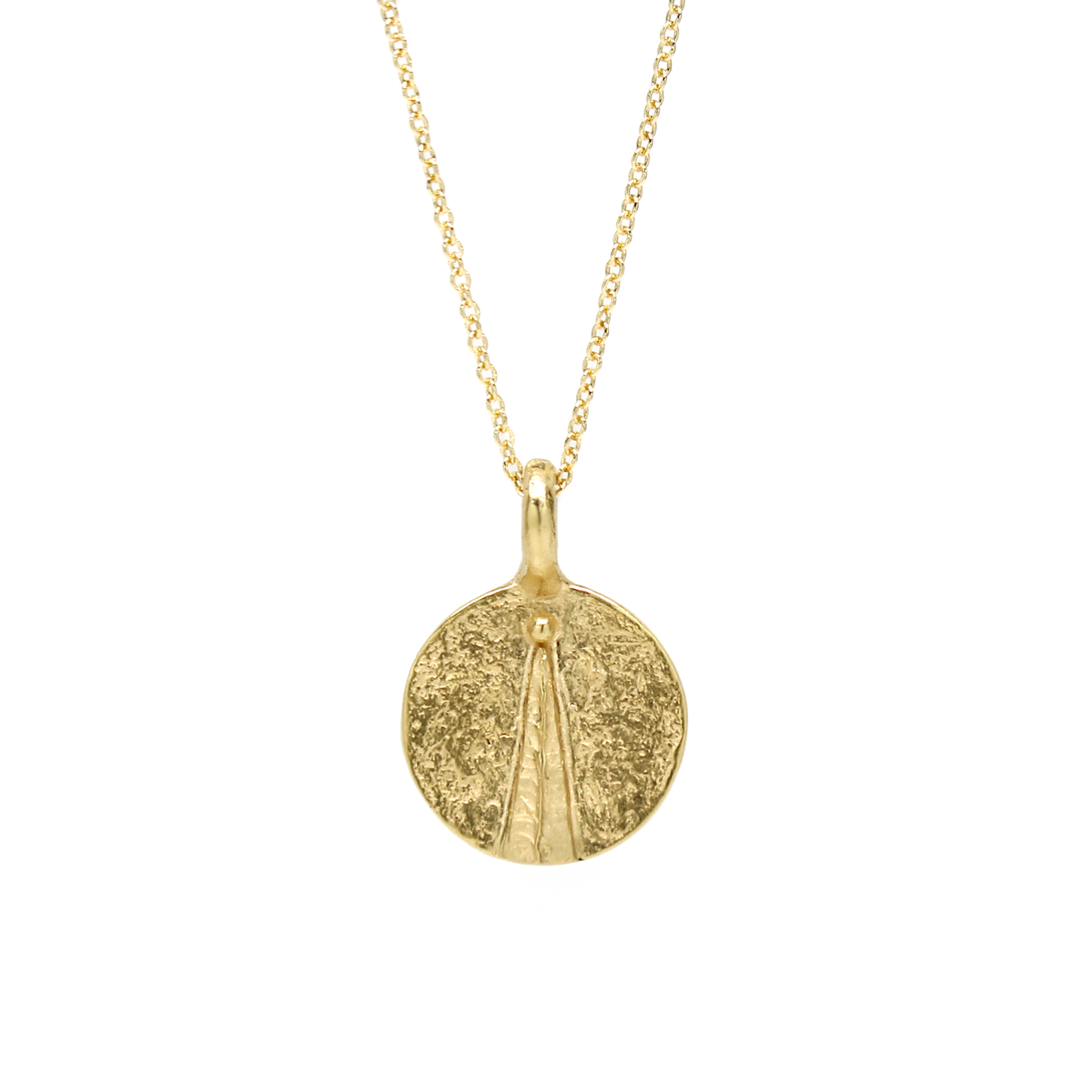 Dotted Ridged Dart Disc Necklace