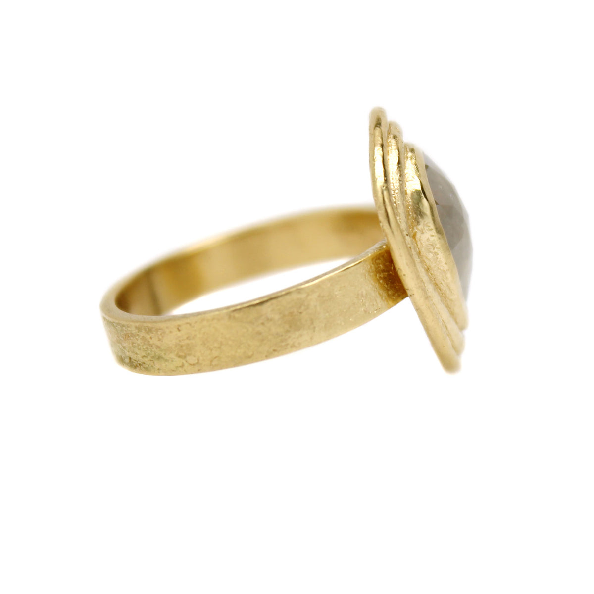 One-of-a-Kind Double Bordered Pear Shaped Diamond Ring