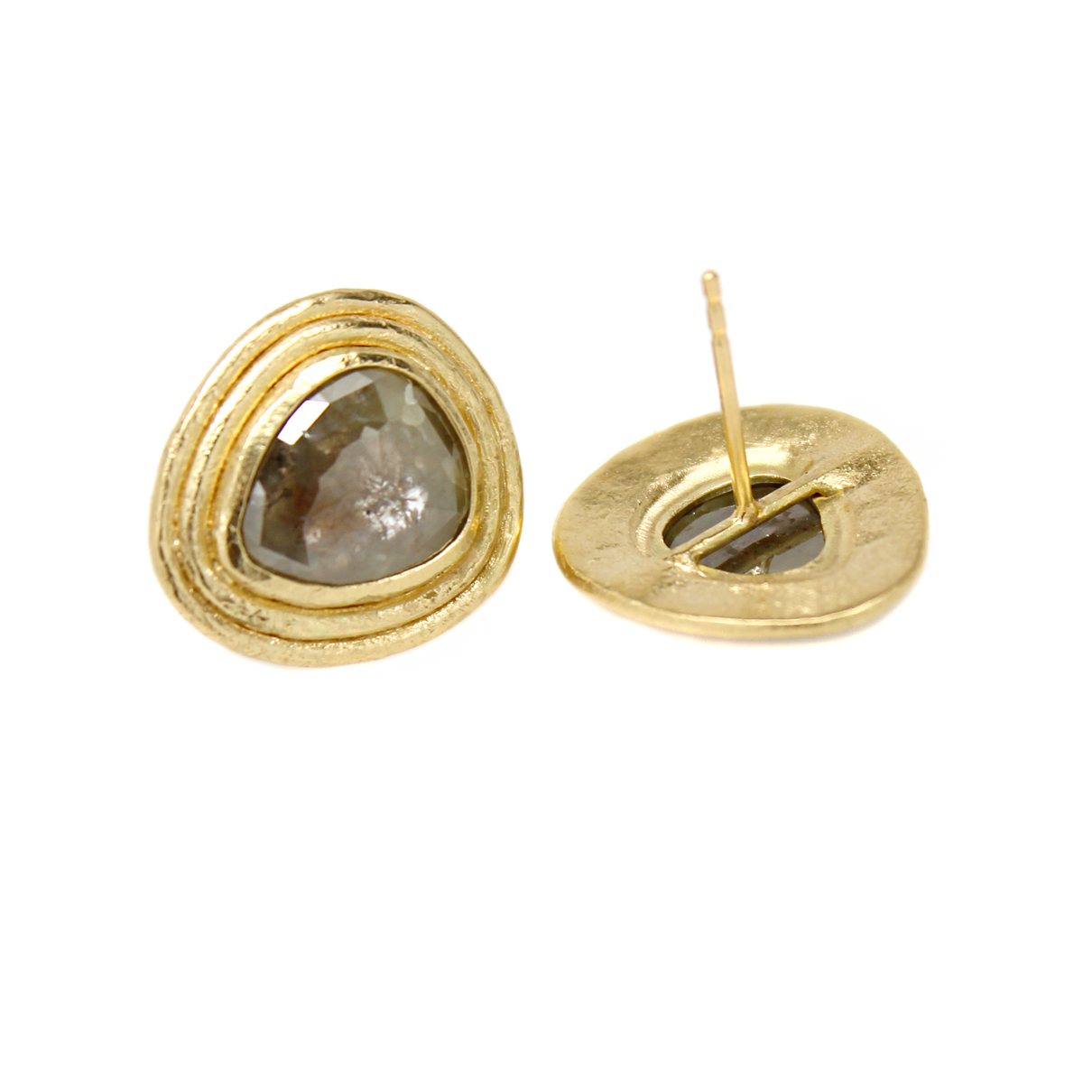 One-of-a-Kind Double Bordered Pear Shaped Diamond Studs