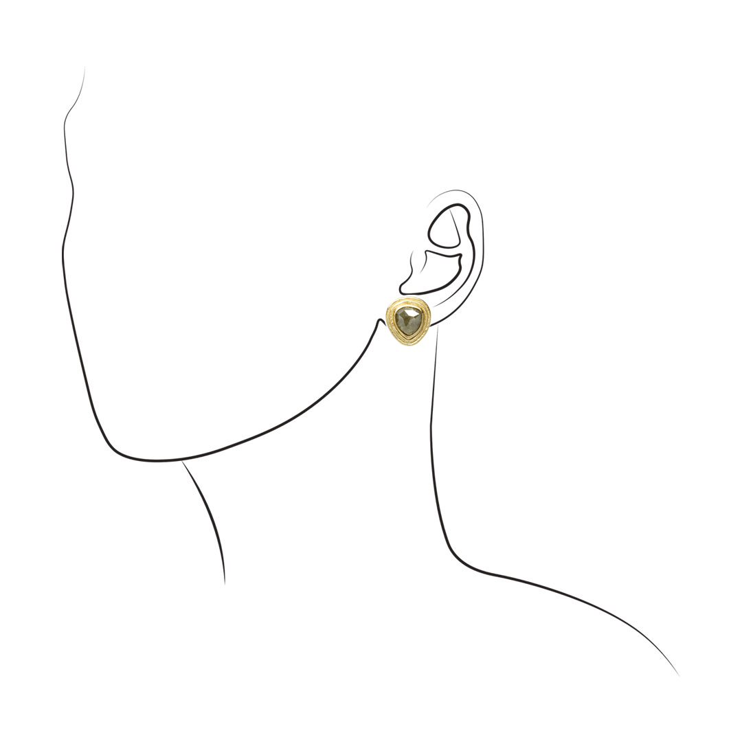 One-of-a-Kind Double Bordered Pear Shaped Diamond Studs