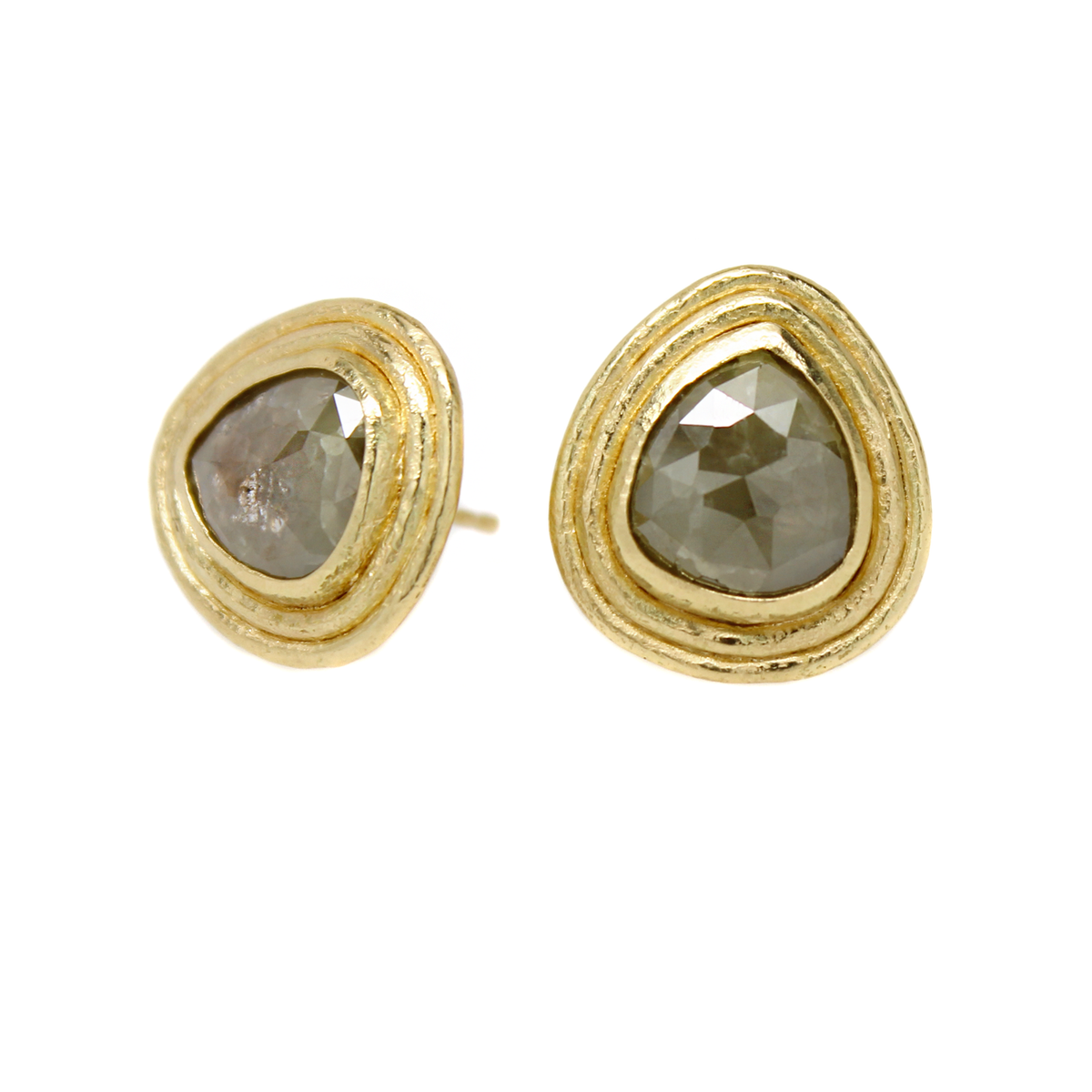 One-of-a-Kind Double Bordered Pear Shaped Diamond Studs