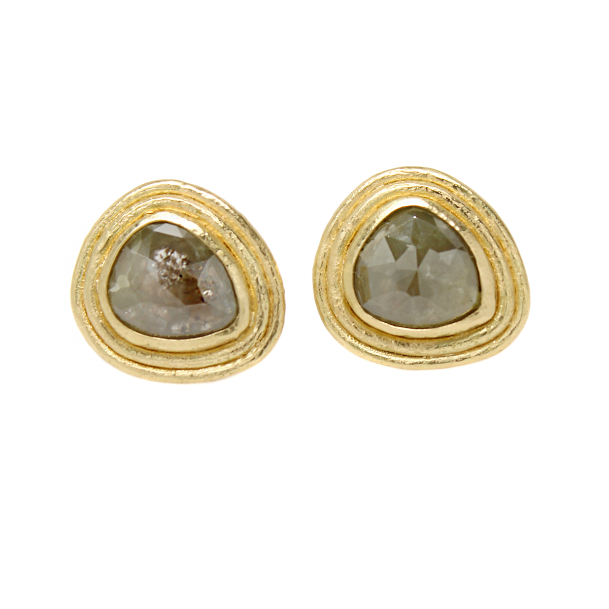 One-of-a-Kind Double Bordered Pear Shaped Diamond Studs