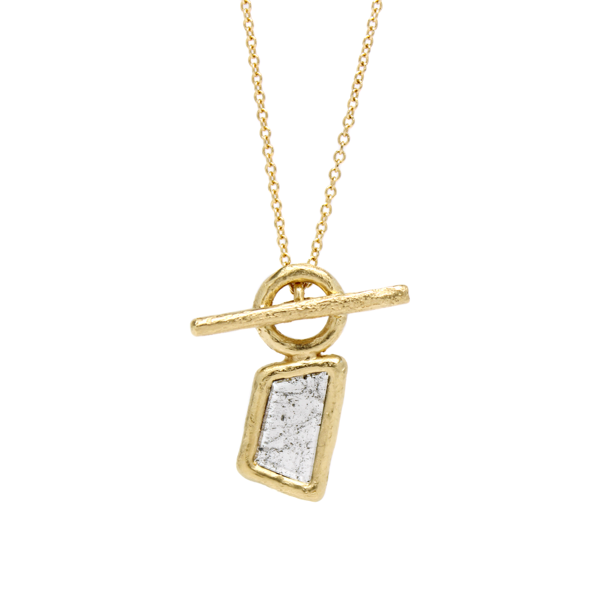 One-of-a-Kind Faux Toggle Diamond Slab Necklace *Updated Design*