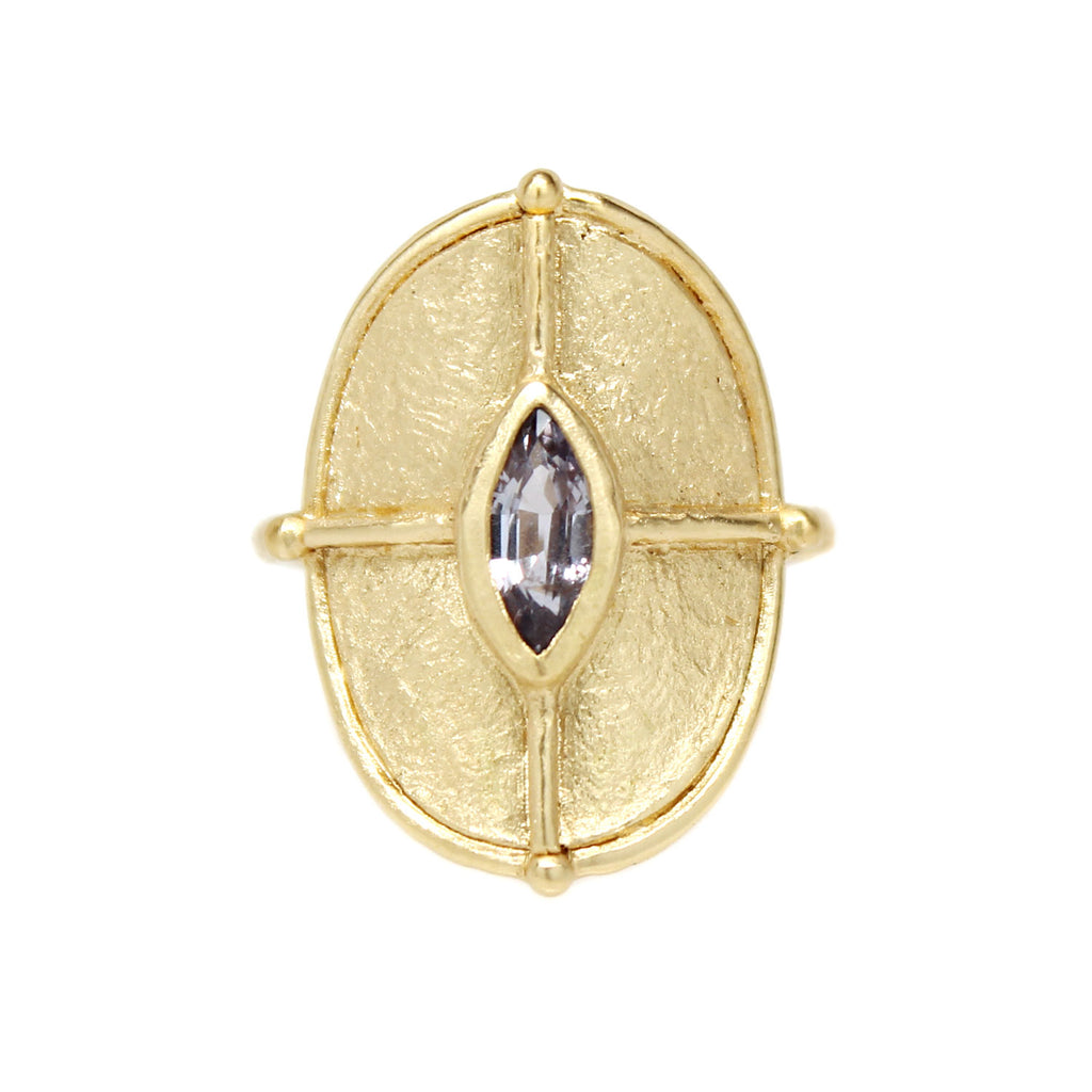 One-of-a-Kind Lavender Sapphire Dotted Oval Ring