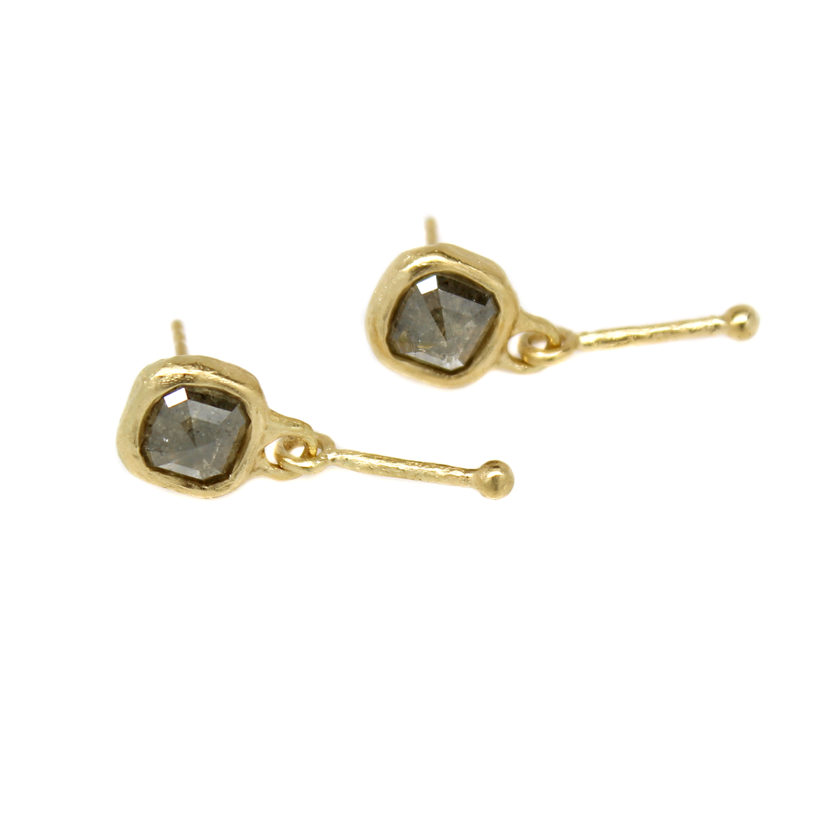 One-of-a-Kind Octagonal Diamond Earrings with Dotted Dangle