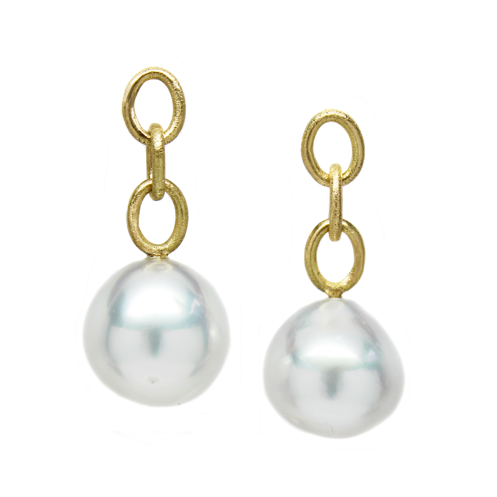 One-of-a-Kind Old World Three Link South Sea Pearl Drops - Amanda