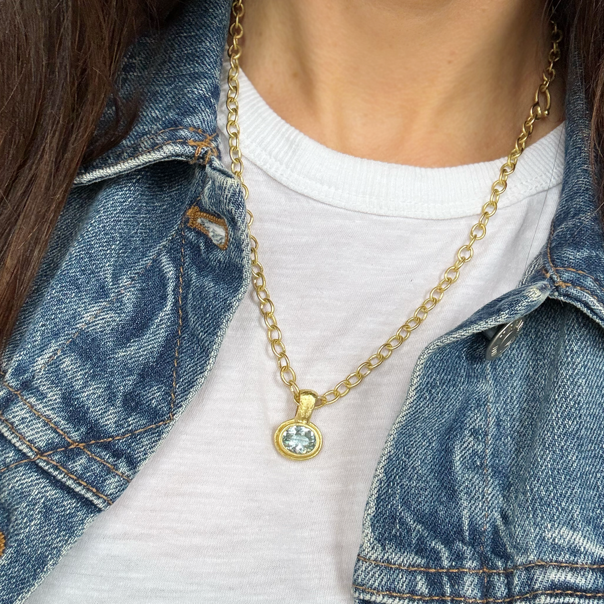 One-of-a-Kind Oval Aquamarine Old World Charm