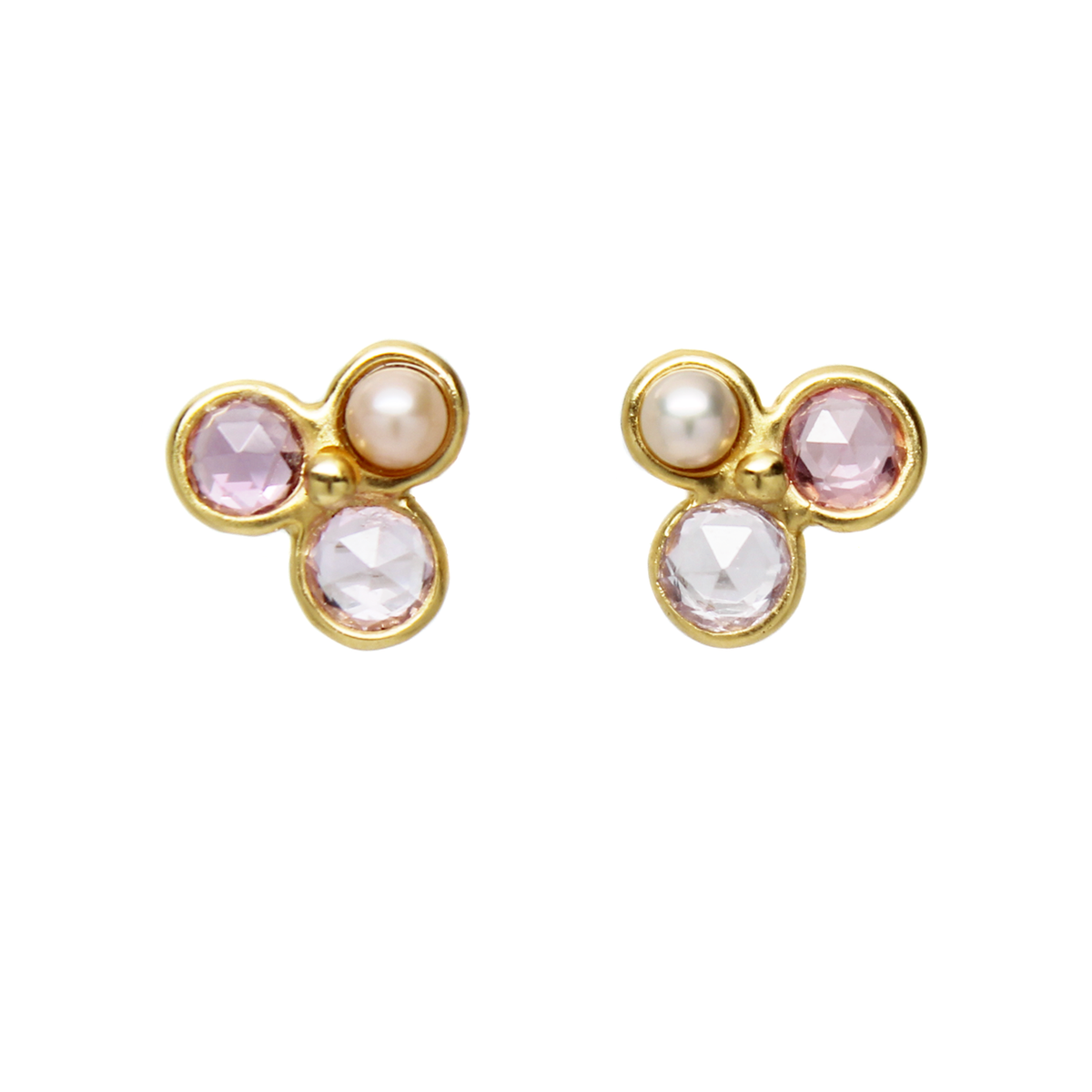 One-of-a-Kind Sapphire &amp; Pearl Cluster Studs