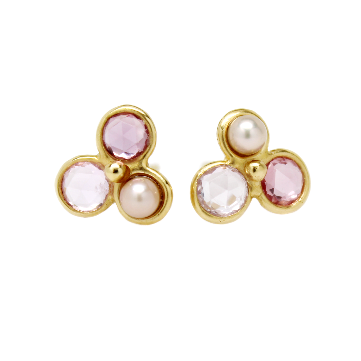 One-of-a-Kind Sapphire &amp; Pearl Cluster Studs