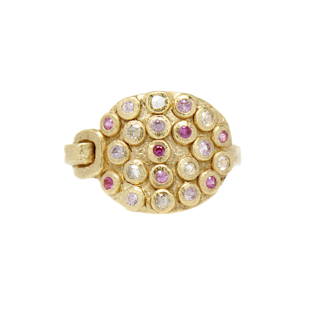 One-of-a-Kind Strapped Ring with Pink Sapphires &amp; Diamonds