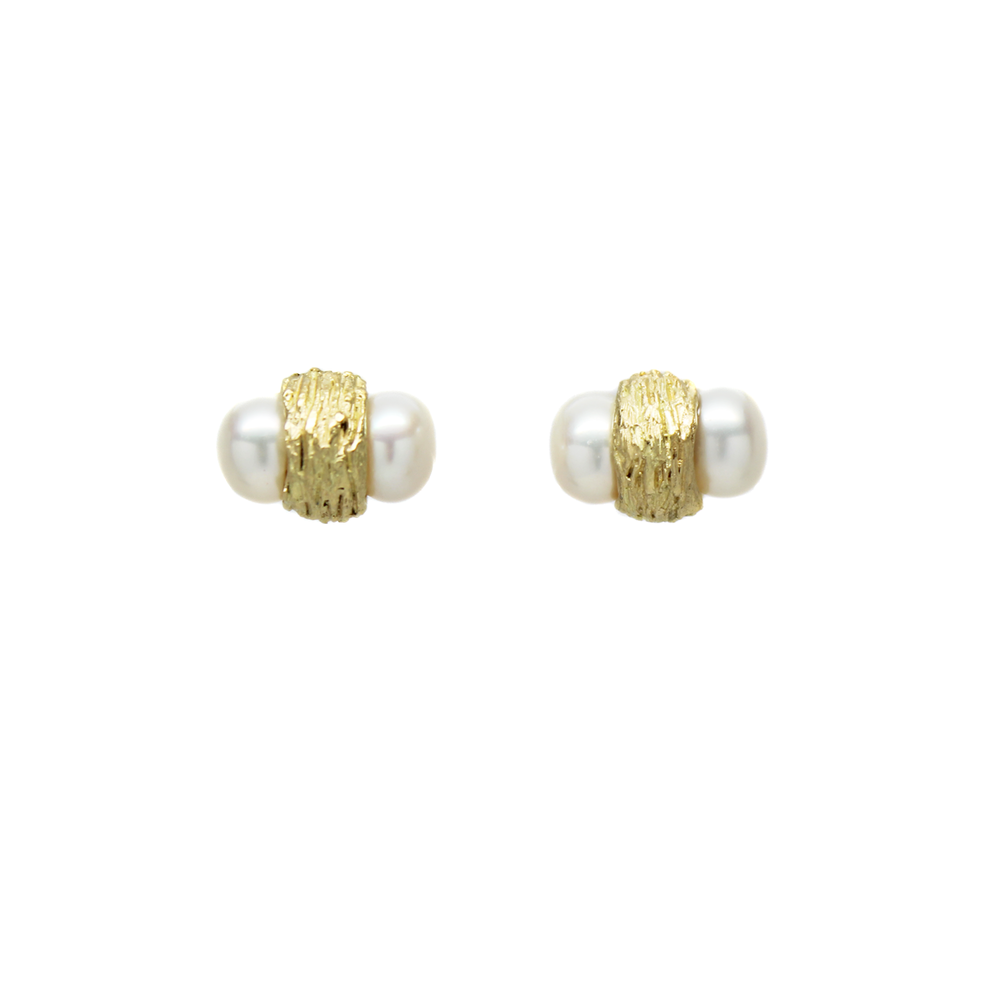 Nested Double Pearl Studs