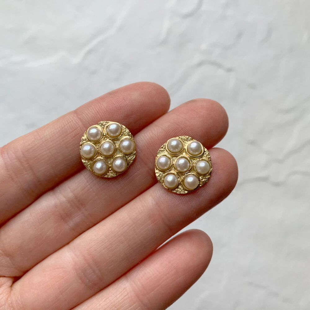 Seven Pearl Cluster Studs