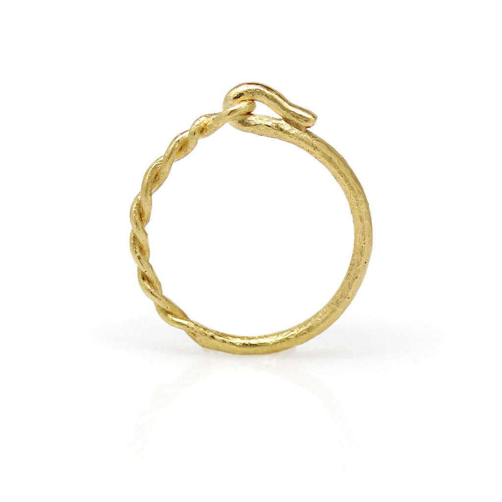 Hooked Textured Twist & Rail Ring