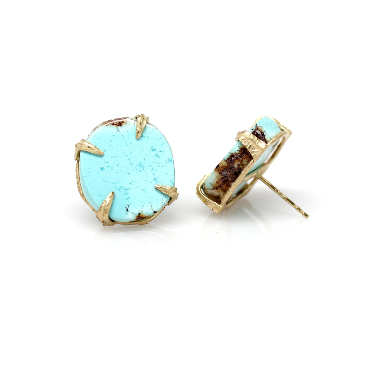 One-of-a-Kind Lavender Turquoise Statement Studs