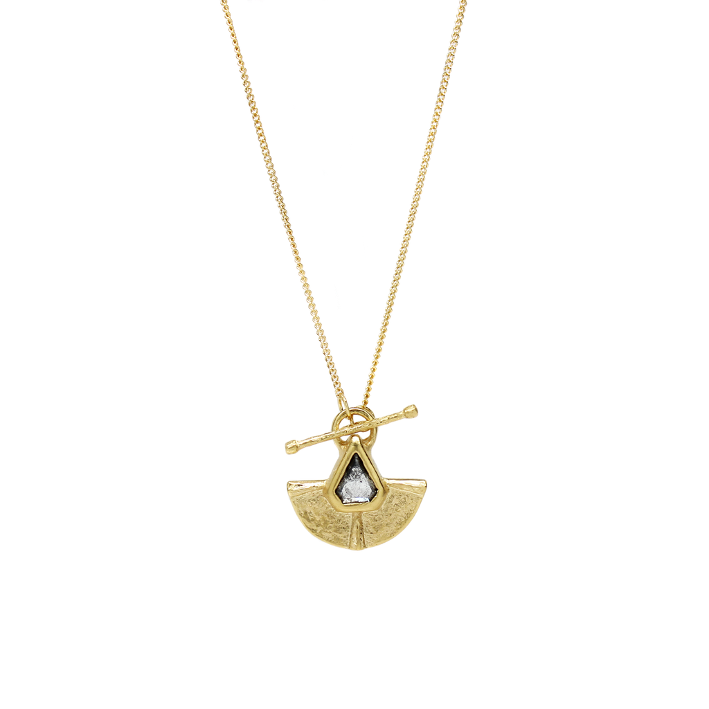 One-of-a-Kind Diamond Semi Radial Ridge Necklace with Toggle