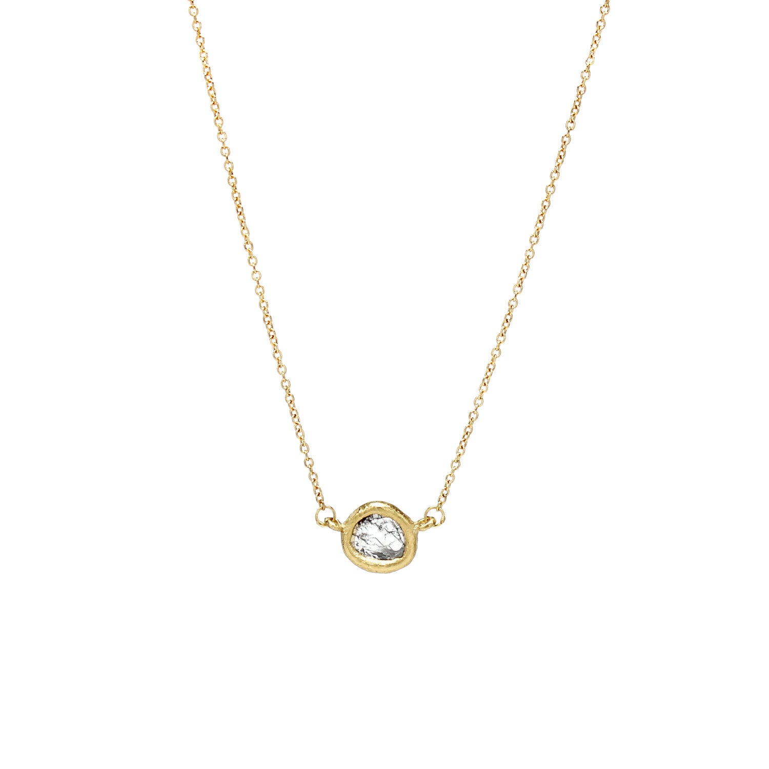One-of-a-Kind Diamond Slice Necklace - Solid 18K - Amanda Hagerman Jewelry