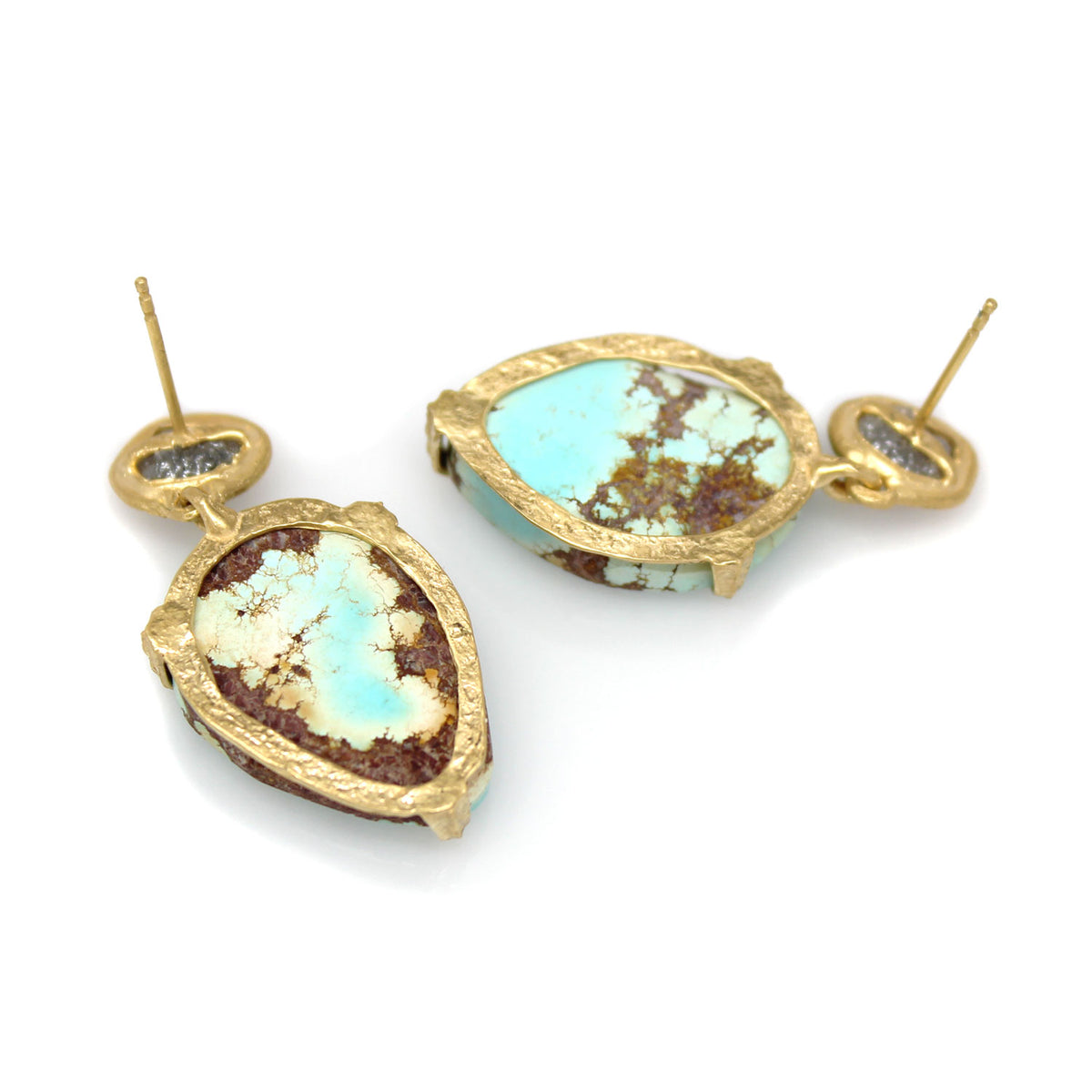 One-of-a-Kind Diamond and Turquoise Earrings