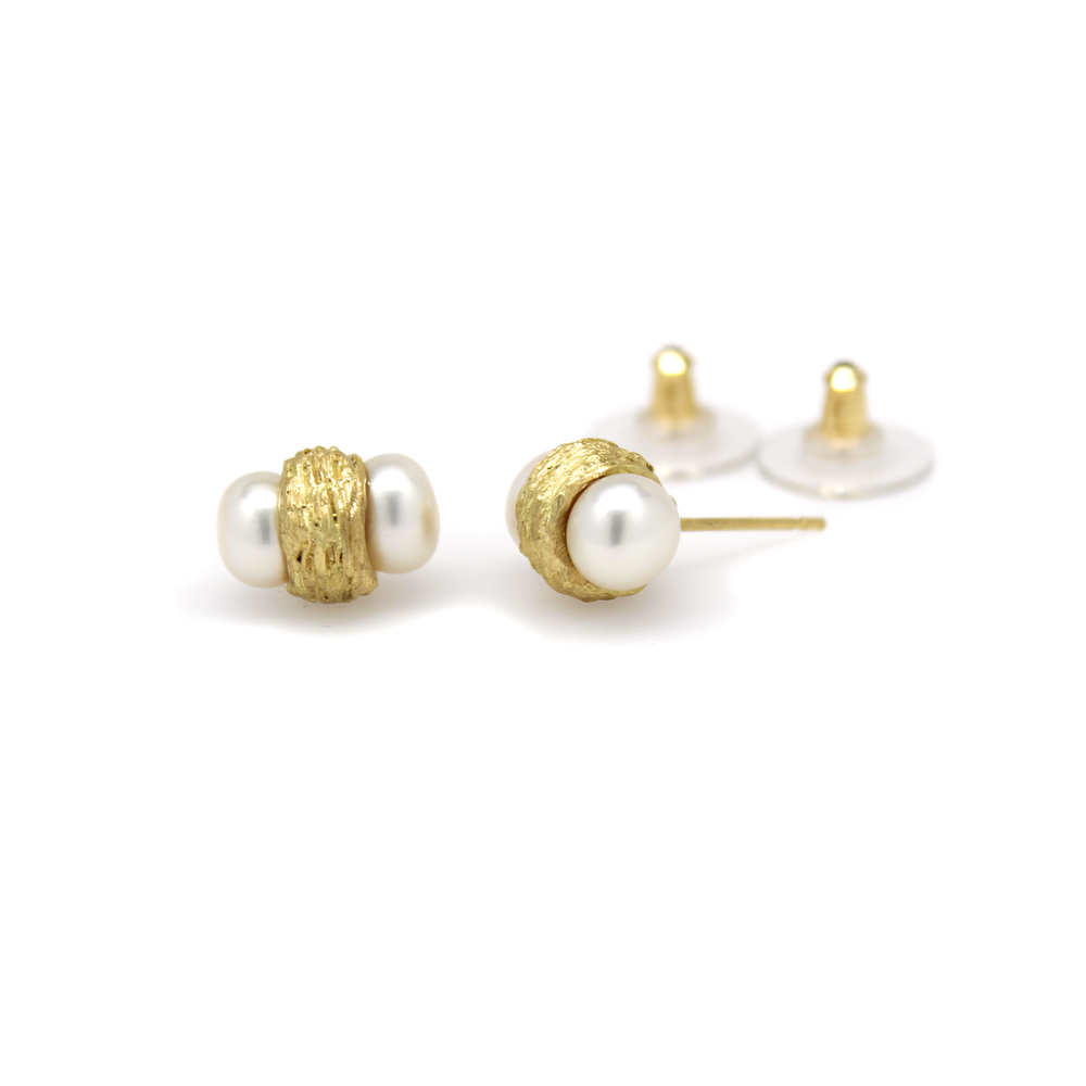 Nested Double Pearl Studs